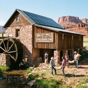 Valley Mills with Arizona mountains in the background